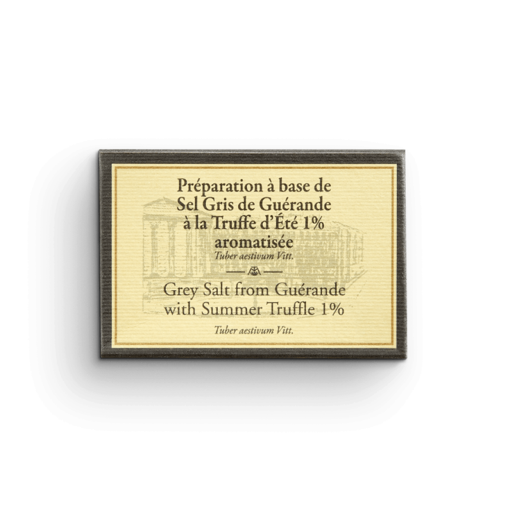 Lebensmittelzubereitung auf der Grundlage von Sel Gris de Guérande IGP mit Sommertrüffeln - Feinkost Gourmandise de Luxe
